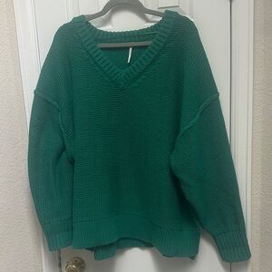 Free People Emerald V-Neck Sweater